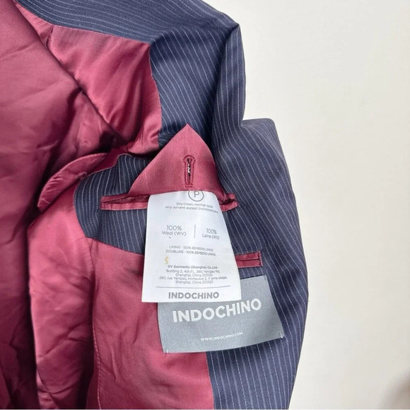 Indochino  Mens 42R Custom Pin Stripe Sport Coat Blazer Wool - Picture 11 of 15